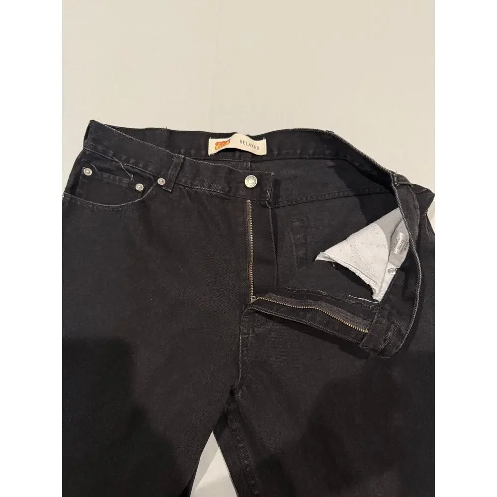 Route 66 Men's Jeans 36x32 Relaxed Fit Black 100% Cotton Y2K Straight Leg